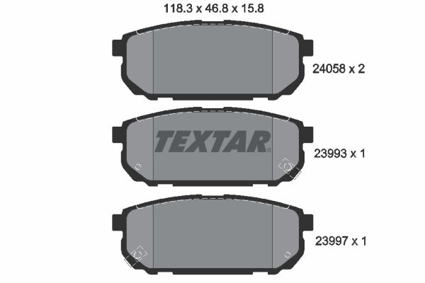 Sada brzdových platničiek kotúčovej brzdy TEXTAR 2405801