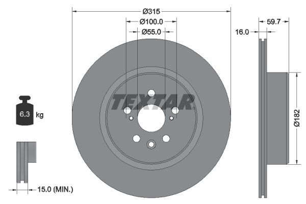Disc frana TEXTAR 92169503