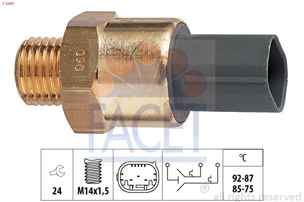 Comutator temperatura, ventilator radiator FACET 7.5691