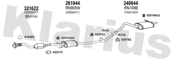 Układ wydechowy KLARIUS 721153E