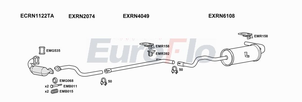 Układ wydechowy EUROFLO RNSCE15D6008