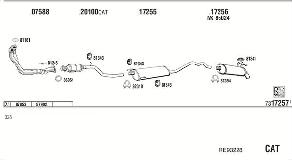 Układ wydechowy WALKER RE93228