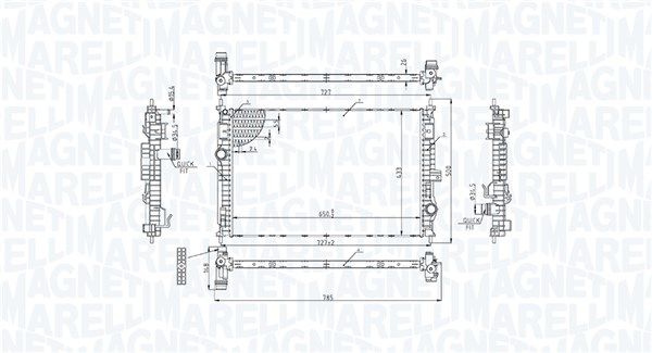 Chłodnica, układ chłodzenia silnika MAGNETI MARELLI 350213221800