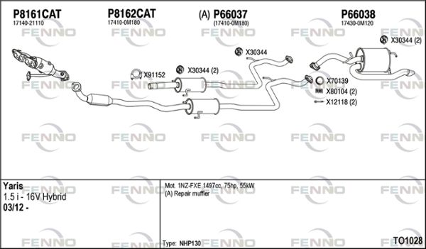 Układ wydechowy FENNO TO1028