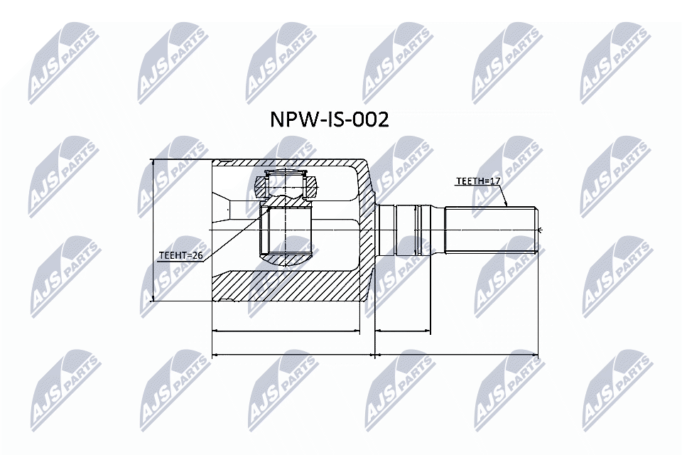 Zestaw przegubu, wał napędowy NTY NPW-IS-002