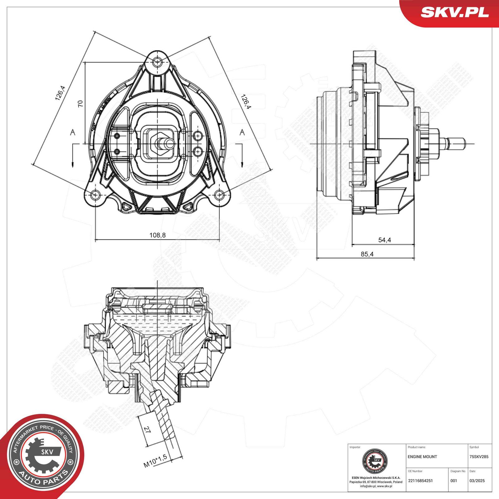 Suport motor ESEN SKV 75SKV285