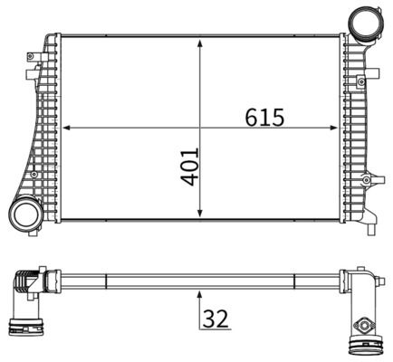 Intercooler, compresor MAHLE CI 166 000S