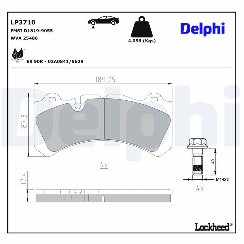 set placute frana,frana disc DELPHI LP3710