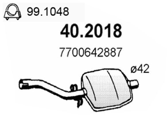 Tłumik przedni ASSO 40.2018