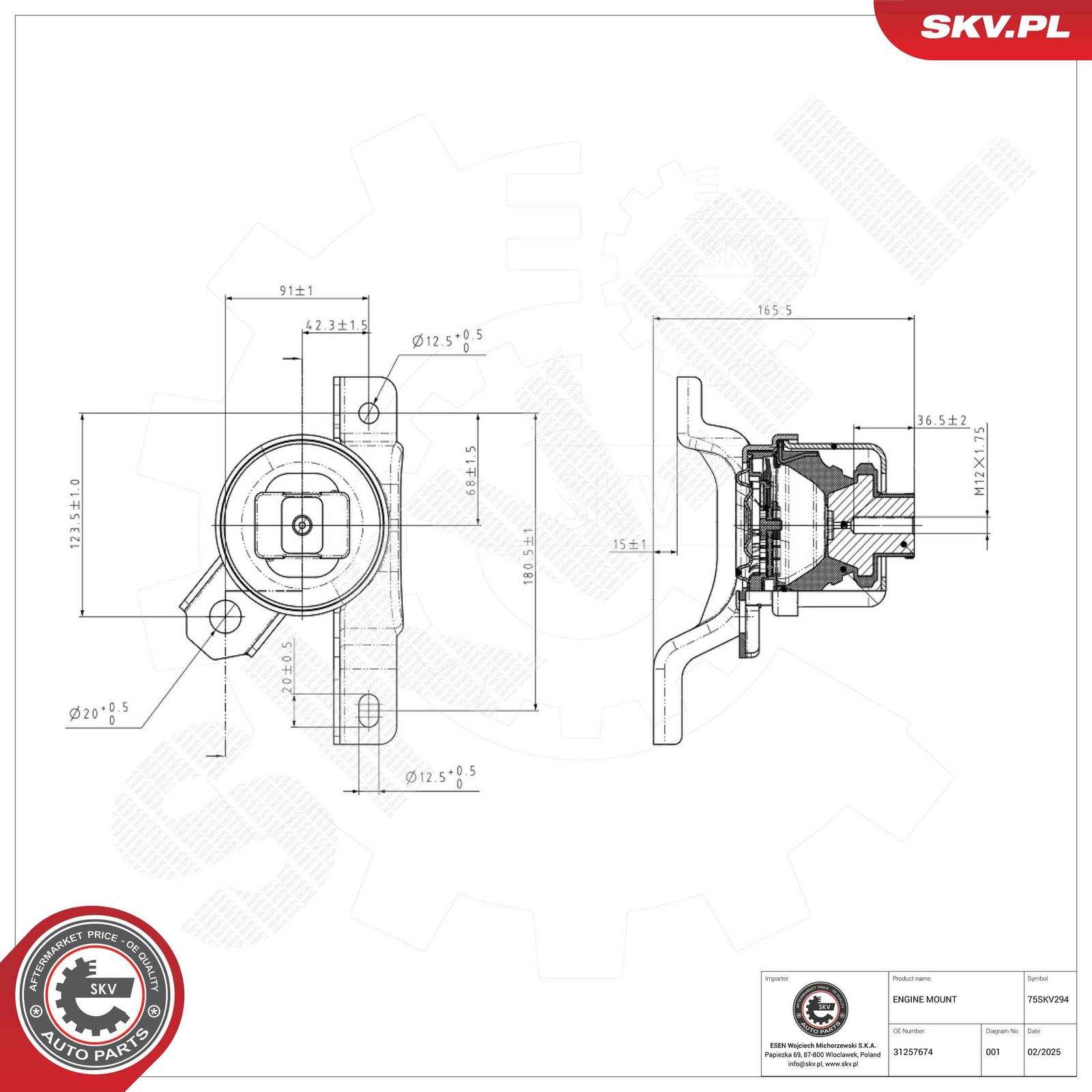 Suport motor ESEN SKV 75SKV294