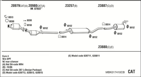 Układ wydechowy WALKER MBK017410CB