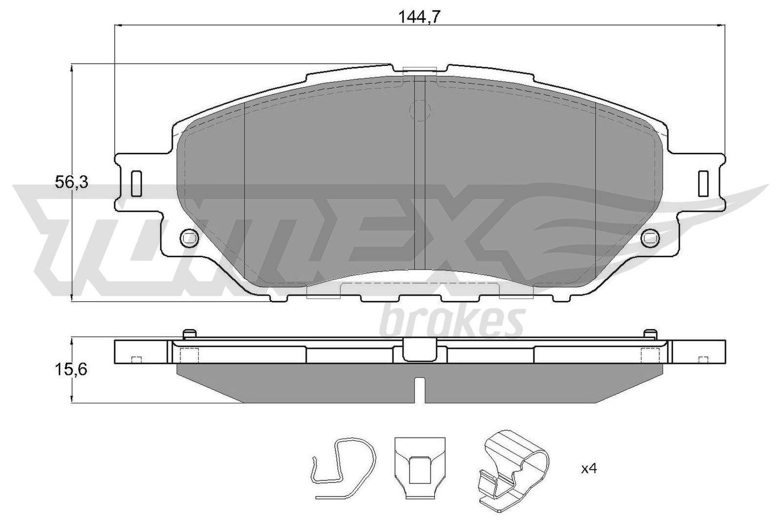 Levně Sada brzdových destiček, kotoučová brzda TOMEX Brakes 19-06