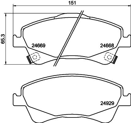 Sada brzdových destiček, kotoučová brzda HELLA PAGID 8DB 355 014-881