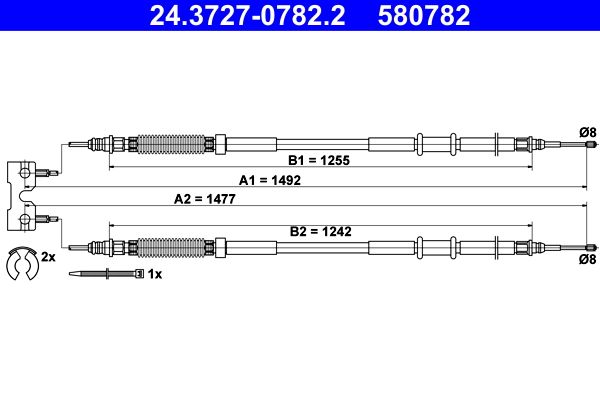 Tažné lanko, parkovací brzda ATE 24.3727-0782.2
