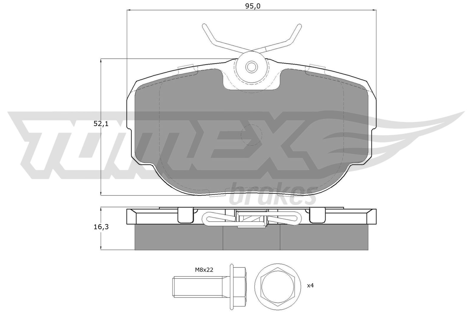 Levně Sada brzdových destiček, kotoučová brzda TOMEX Brakes 15-59