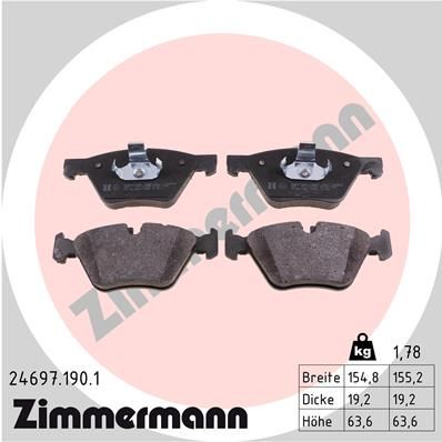 set placute frana,frana disc ZIMMERMANN 24697.190.1