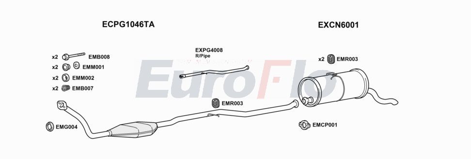 Układ wydechowy EUROFLO PGPAR19D6001A00