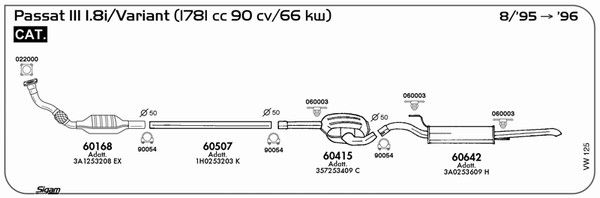 Układ wydechowy SIGAM VW125