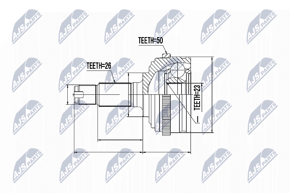 Zestaw przegubu, wał napędowy NTY NPZ-RV-004