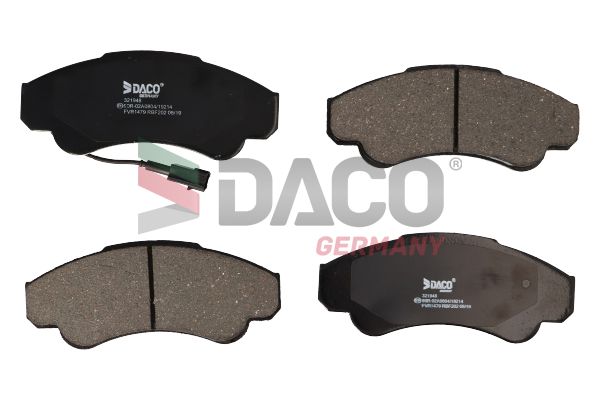 Zestaw klocków hamulcowych, hamulce tarczowe DACO GERMANY 321948