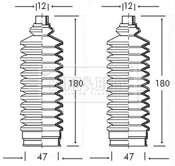 Zestaw osłon, układ kierowniczy BORG & BECK BSG3001