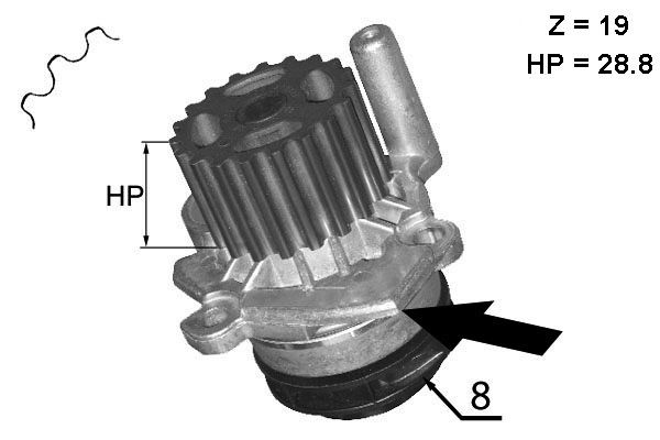 Pompe à eau, refroidissement du moteur
