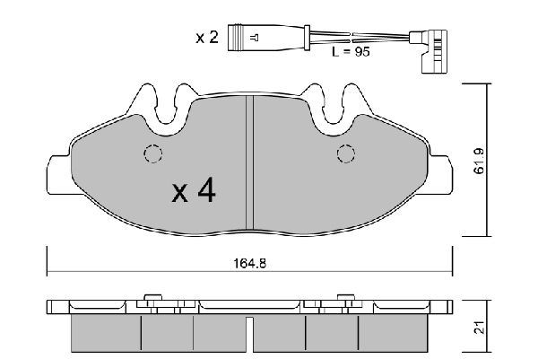 Zestaw klocków hamulcowych, hamulce tarczowe AISIN BPMB-1012