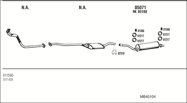 Układ wydechowy WALKER MB40104