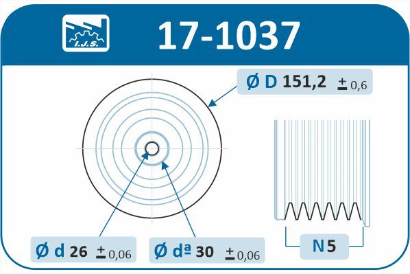 Levně Řemenice, klikový hřídel IJS GROUP 17-1037