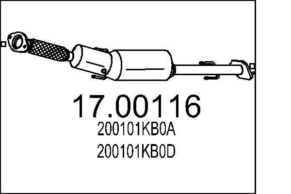 Filtr sadzy / filtr cząstek stałych, układ wydechowy MTS 200101KB0A
