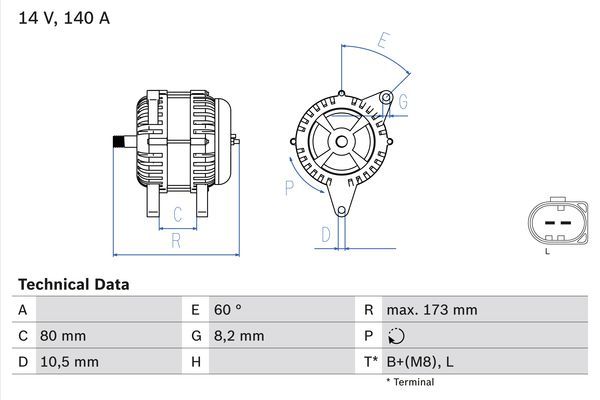 Alternator BOSCH 0 986 049 950