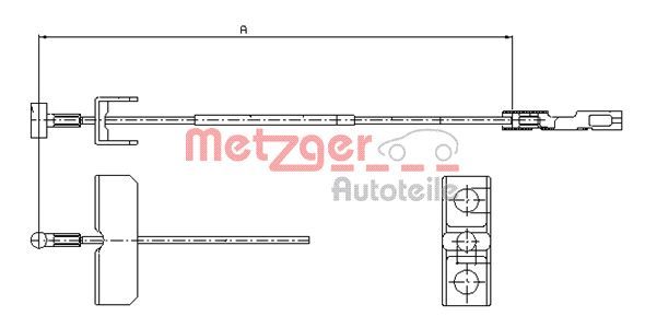 Cięgło, hamulec postojowy METZGER AUTOTEILE 11.6802