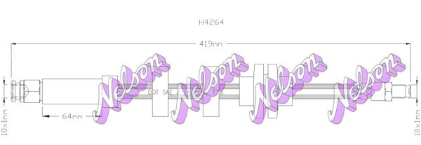 Przewód hamulcowy elastyczny KAWE H4264