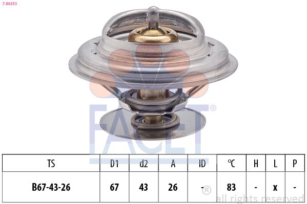 Termostat, środek chłodzący FACET 7.8625S