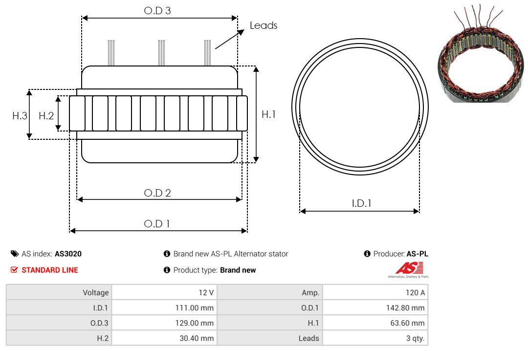 Levně Stator, generátor AS-PL AS3020