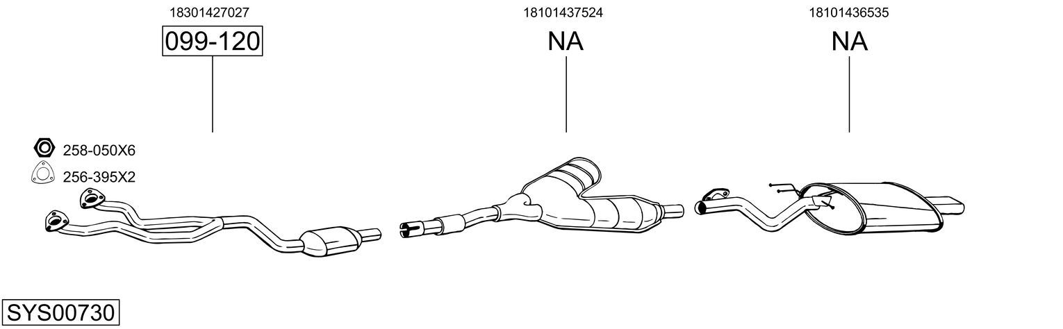 Układ wydechowy BOSAL SYS00730