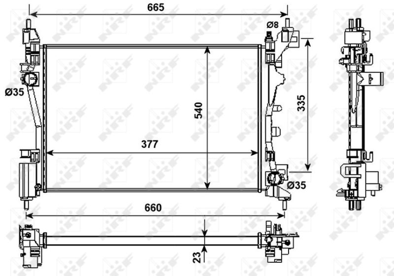 Chladič, chlazení motoru NRF 53981