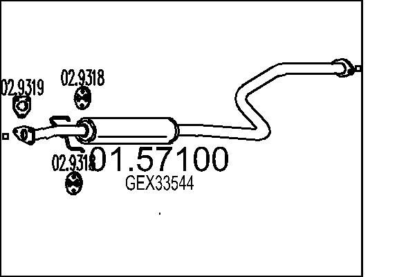 Tłumik środkowy MTS 01.57100