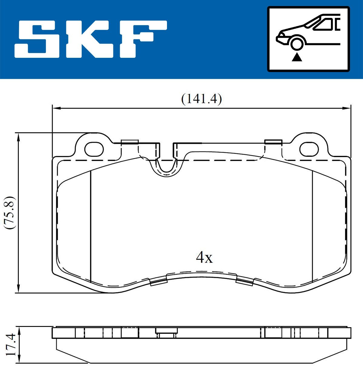 Zestaw klocków hamulcowych, hamulce tarczowe SKF VKBP 80549