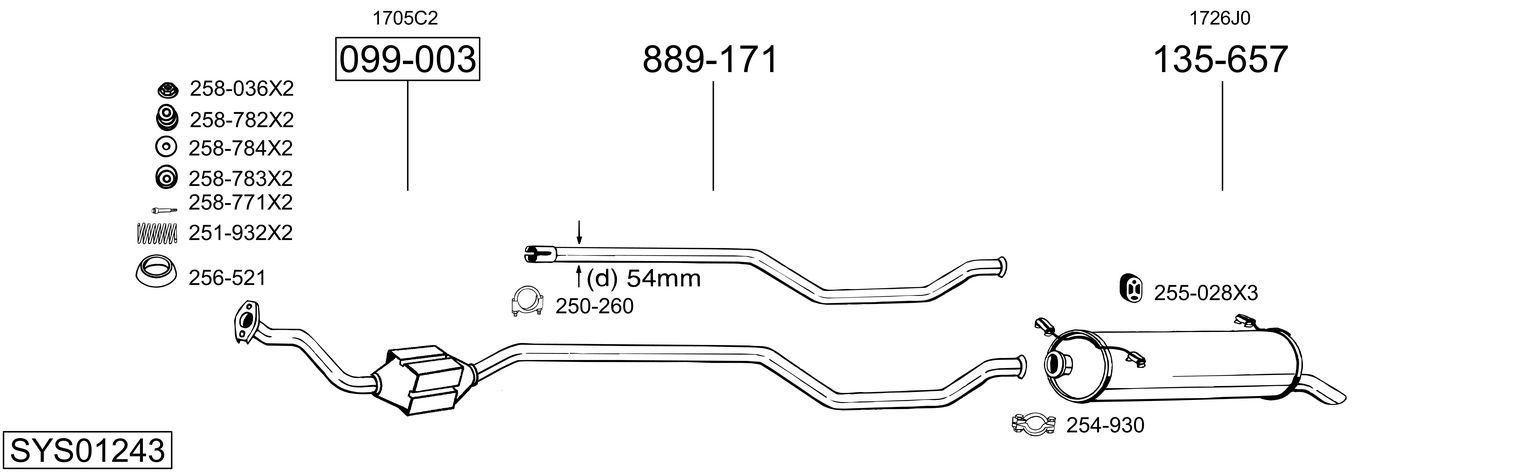 Układ wydechowy BOSAL SYS01243