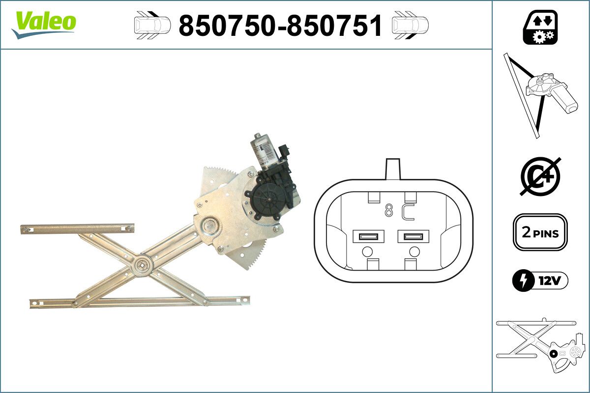 Mecanism actionare geam VALEO 850750