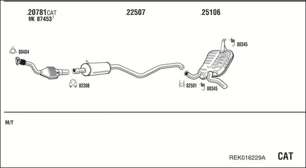 Układ wydechowy WALKER REK016229A