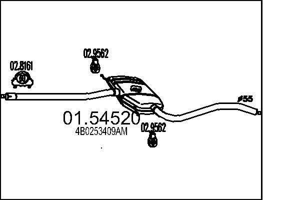 Tłumik środkowy MTS 01.54520
