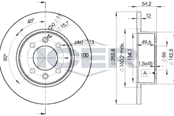 Tarcza hamulcowa ICER 78BD5166-2