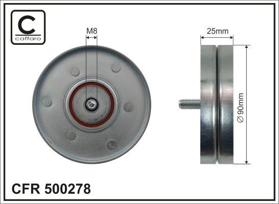 Vratná/vodicí kladka, klínový žebrový řemen CAFFARO 500278