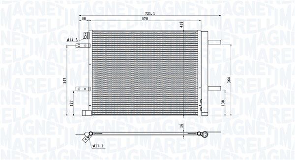Skraplacz, klimatyzacja MAGNETI MARELLI 350203106200