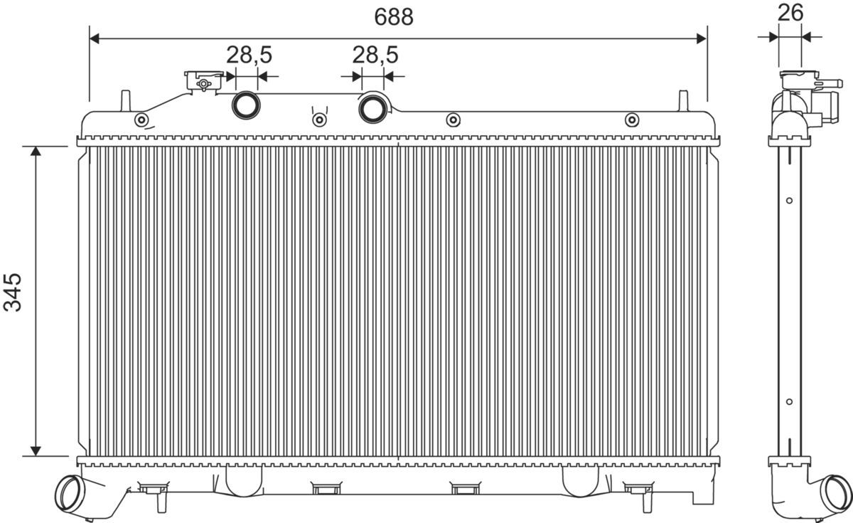 Radiator, racire motor VALEO 701383