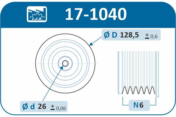 Levně Řemenice, klikový hřídel IJS GROUP 17-1040