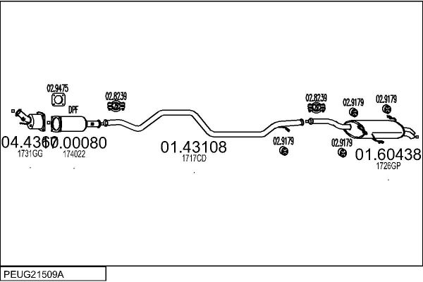 Układ wydechowy MTS PEUG21509A013167