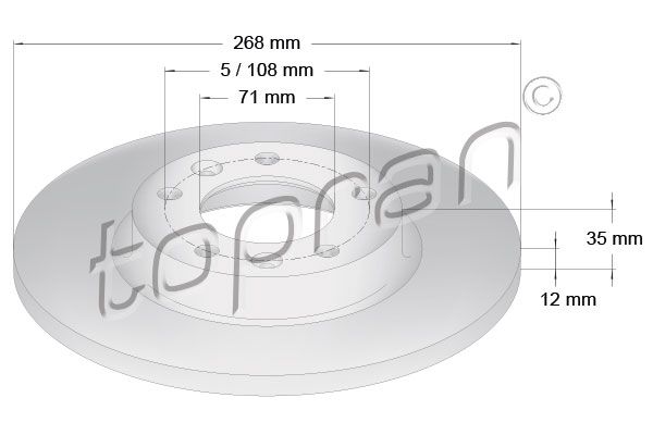 Tarcza hamulcowa TOPRAN 723 881